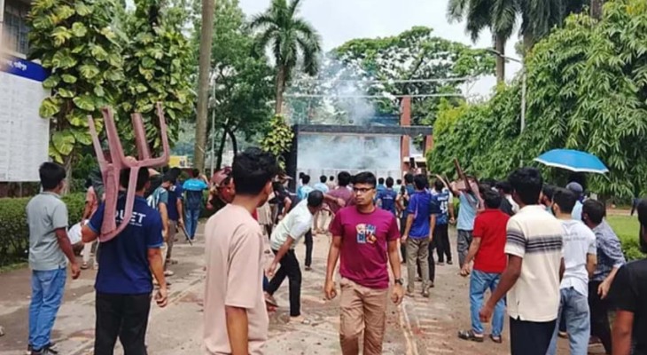 ডুয়েটে নতুন উপাচার্যের নিয়োগকে কেন্দ্র করে শিক্ষার্থীদের দুপক্ষের সংঘর্ষ